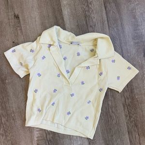 Zara yellow floral top size M